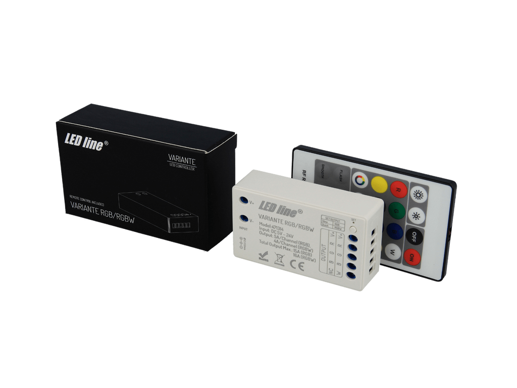VARIANTE 12V/24V 16A RF RGB/RGBW controller + afstandsbediening