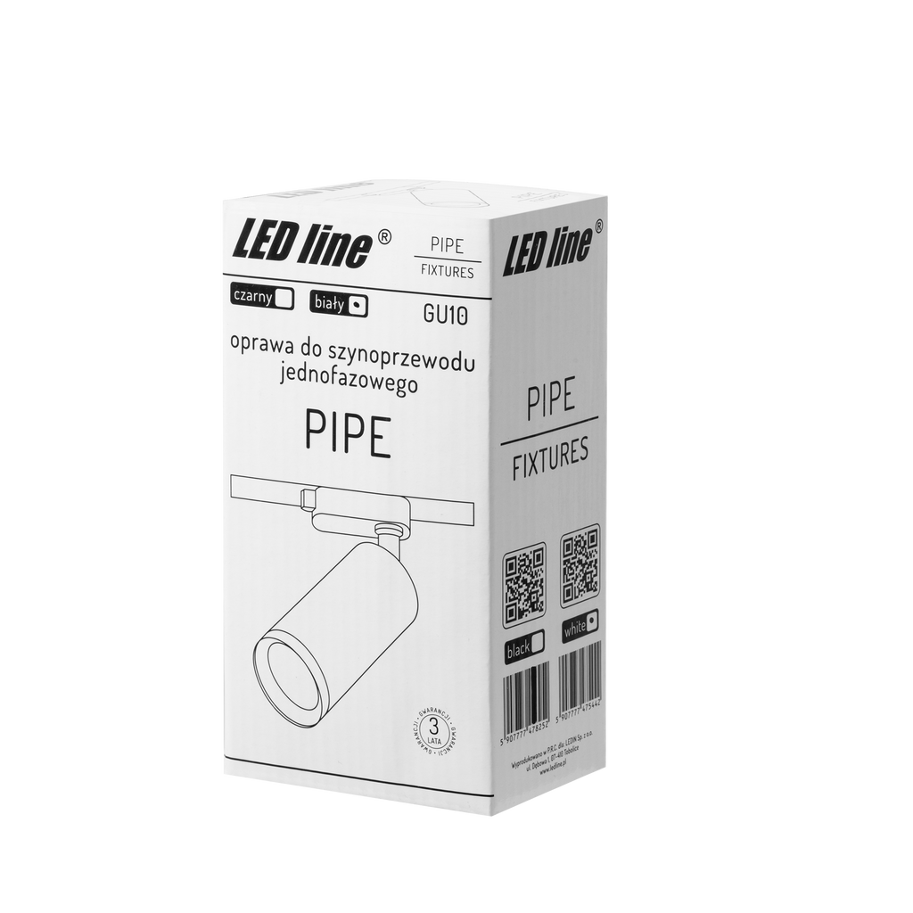 LED-lijnhouder voor eenfase GU10 rail wit PIPE