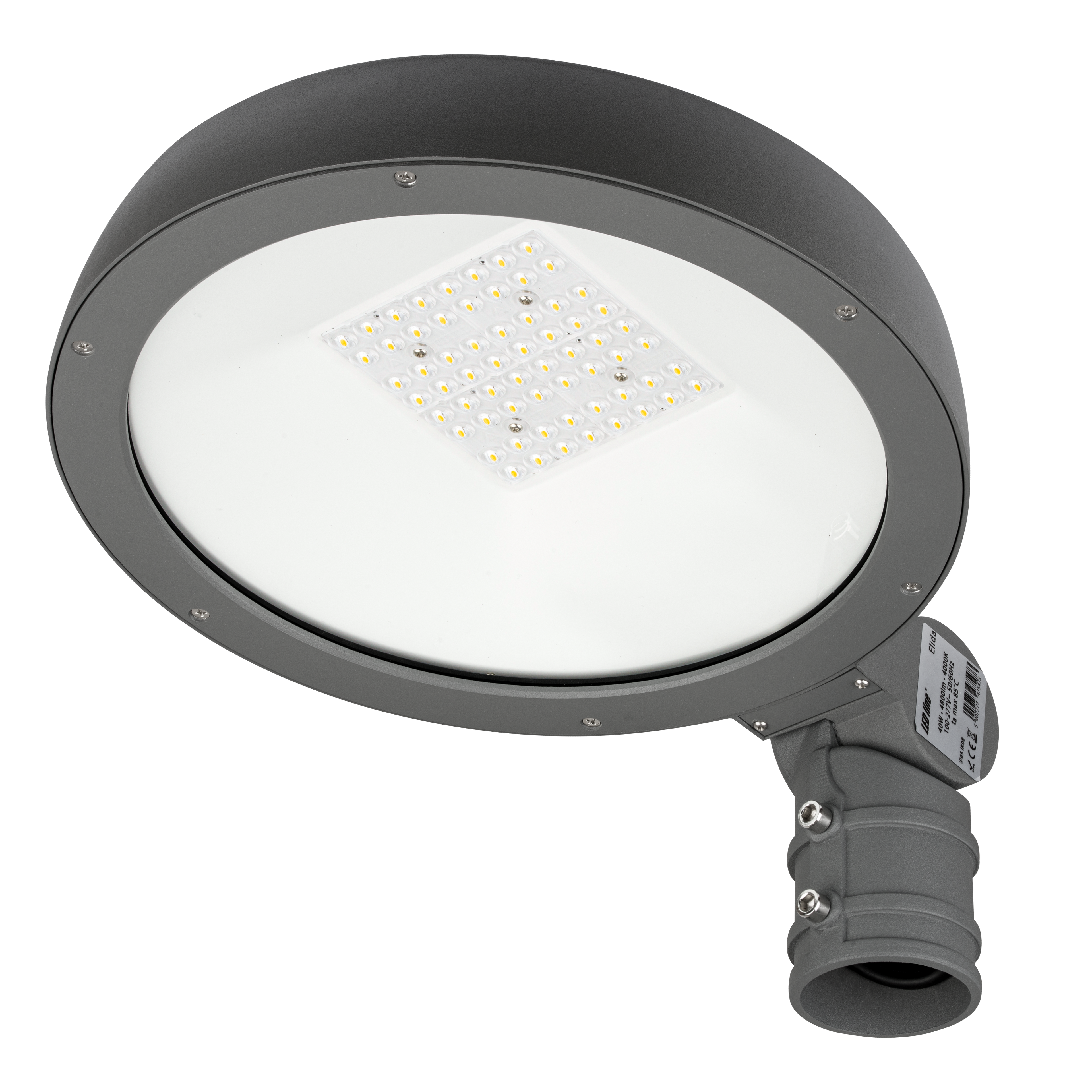 LED line straatarmatuur ELIDA 4000K 40W 4800lm IP65 donkergrijs PRIME