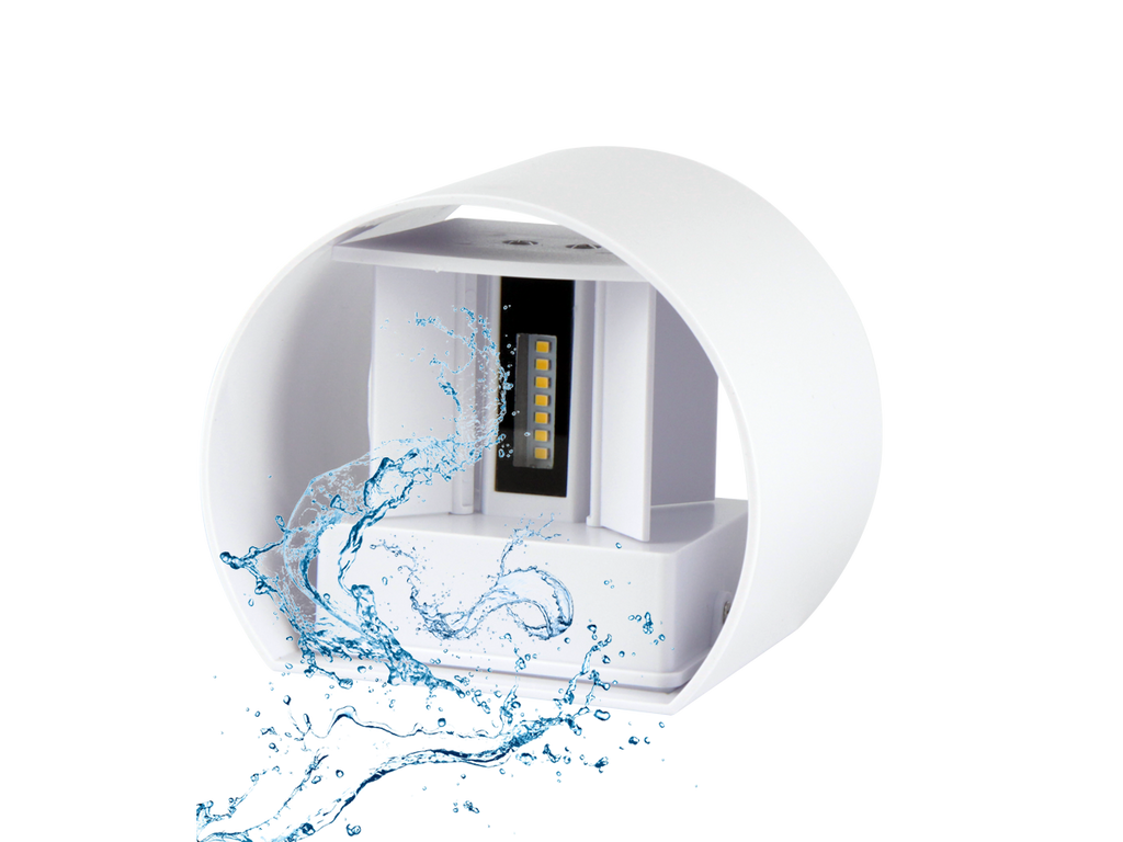 Buiten wandlamp LED 2x3W 3000K IP54 wit CILINDER LITE