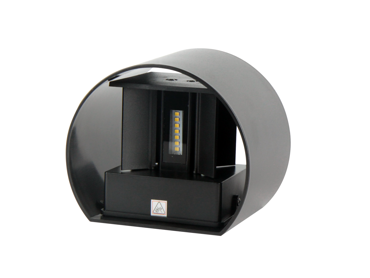 Buitenwandlamp LED 2x3W 4000K IP54 zwart CILINDER LITE