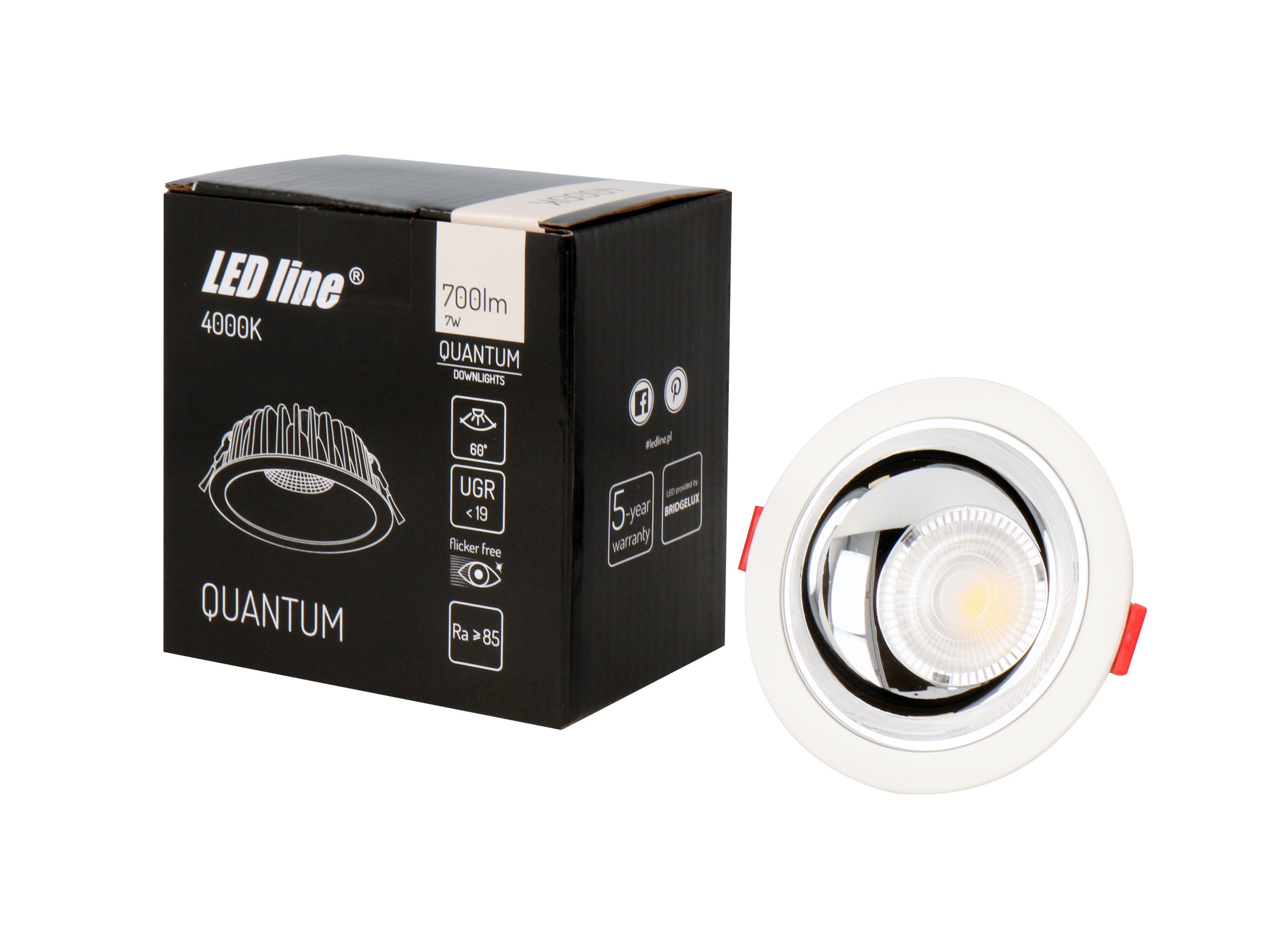 Downlight QUANTUM 4000K 7W 700lm rond IP20 Wit 1-10V