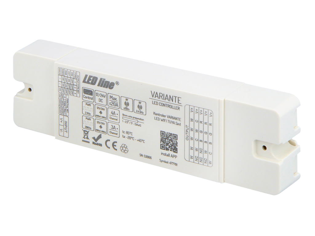Controller VARIANTE 12V/24V 20A RF WIFI TUYA 5in1 PRIME