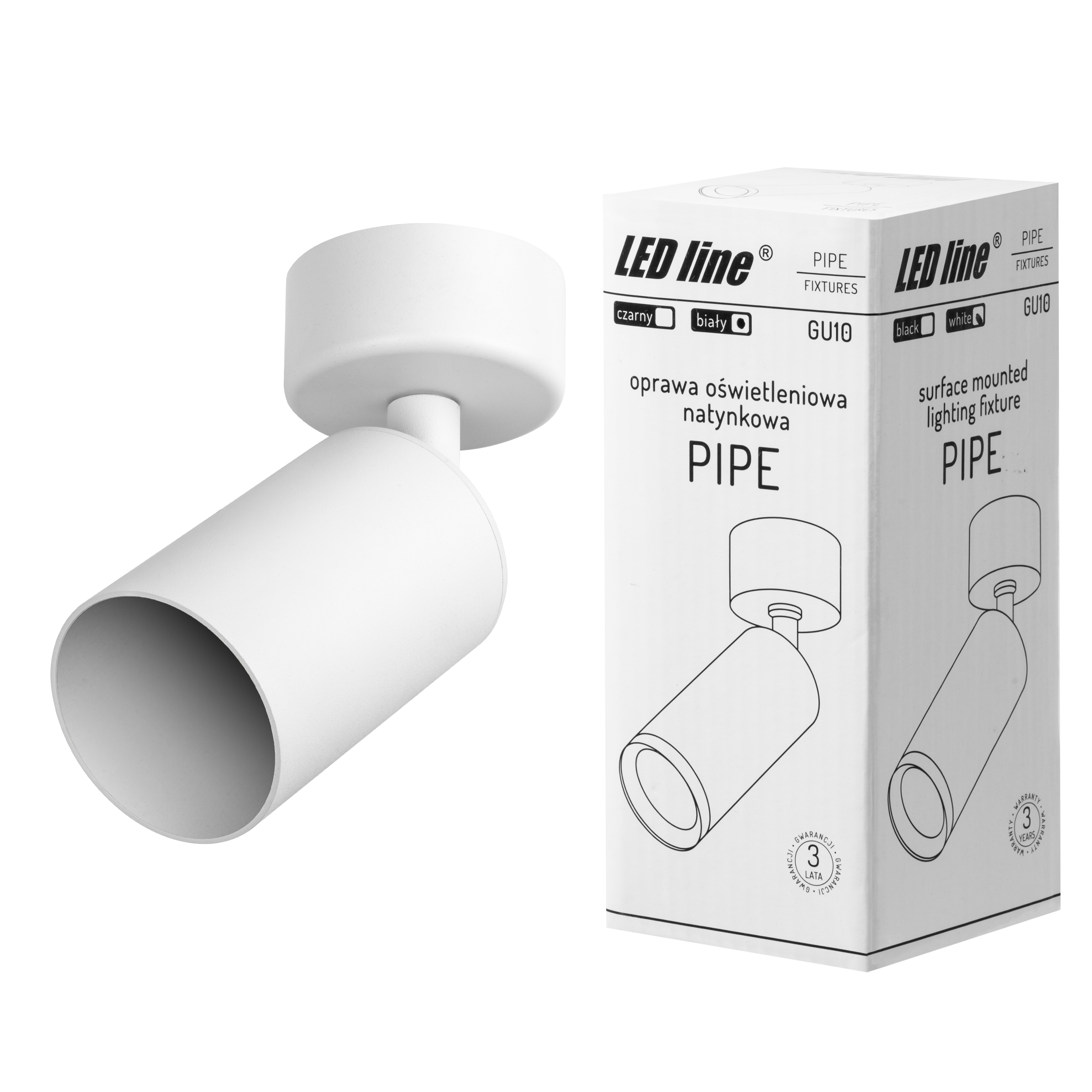 Inbouwarmatuur PIPE GU10 rond IP20 wit LITE