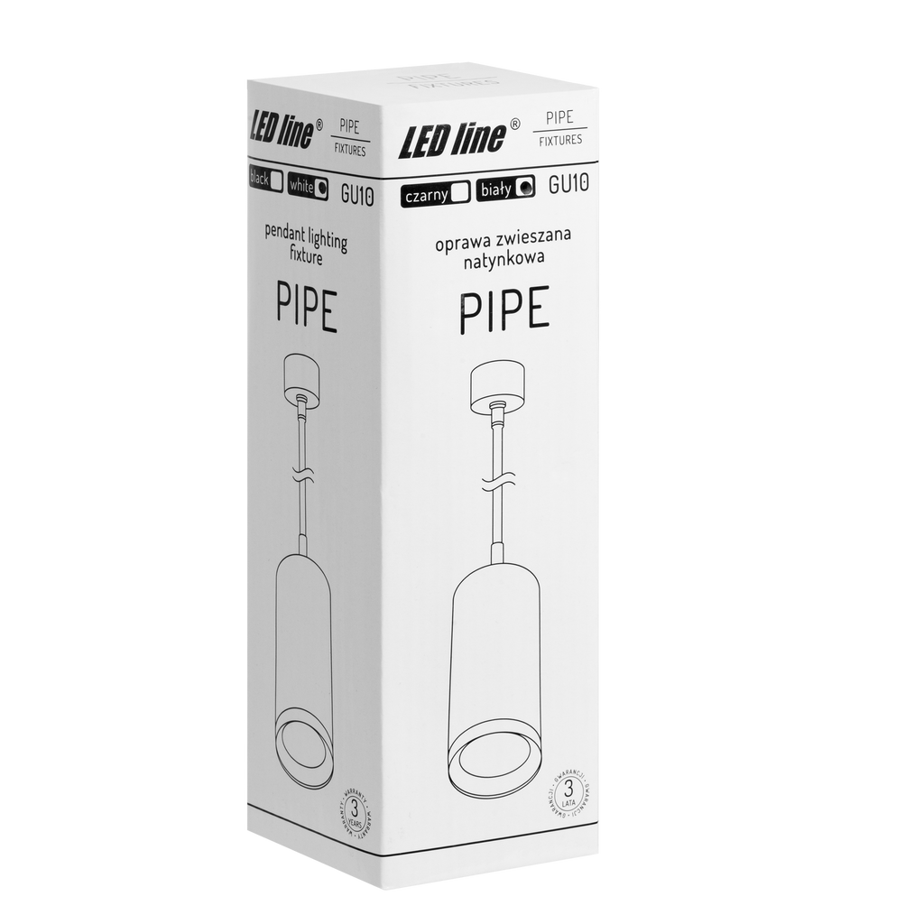 Hangende plafondarmatuur PIPE GU10 rond IP20 wit LITE