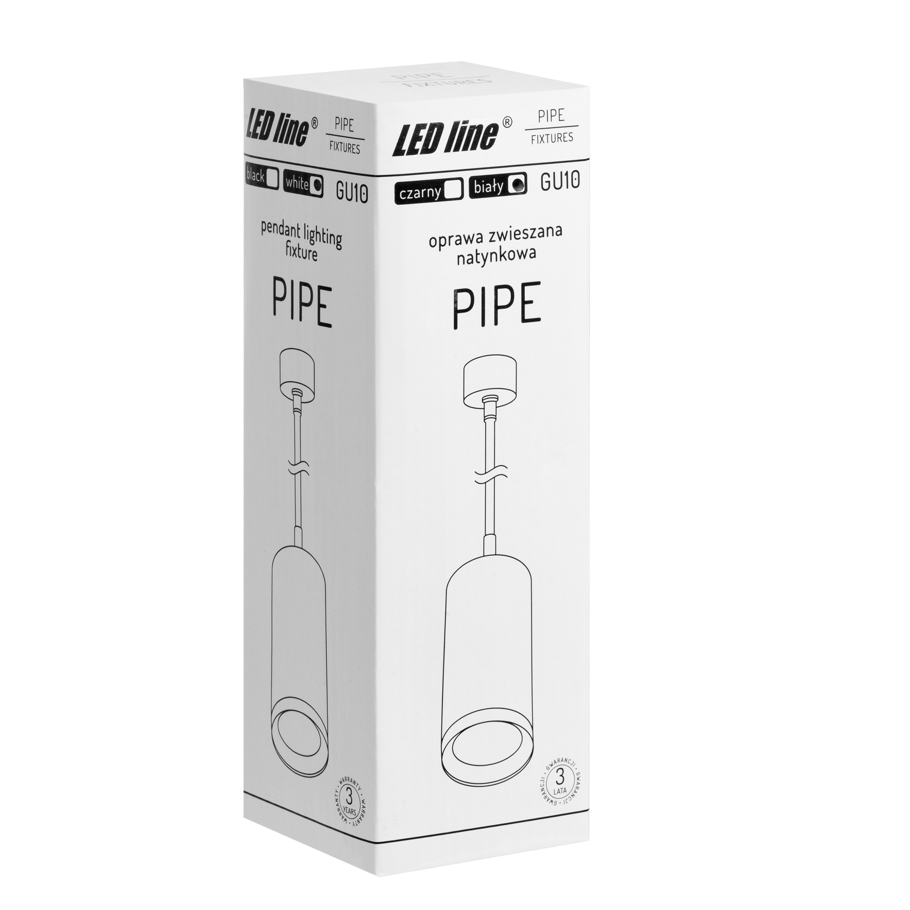 Hangende plafondarmatuur PIPE GU10 rond IP20 wit LITE