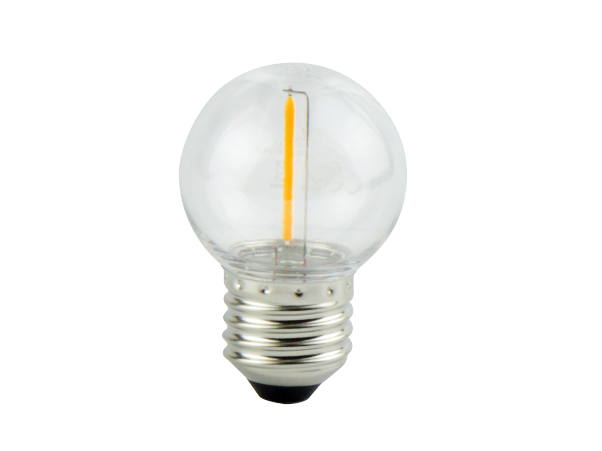 LED-lamp E27 2700K 1W 50lm 230V 270° FILAMENT G45 Glas GIRLANDA LITE