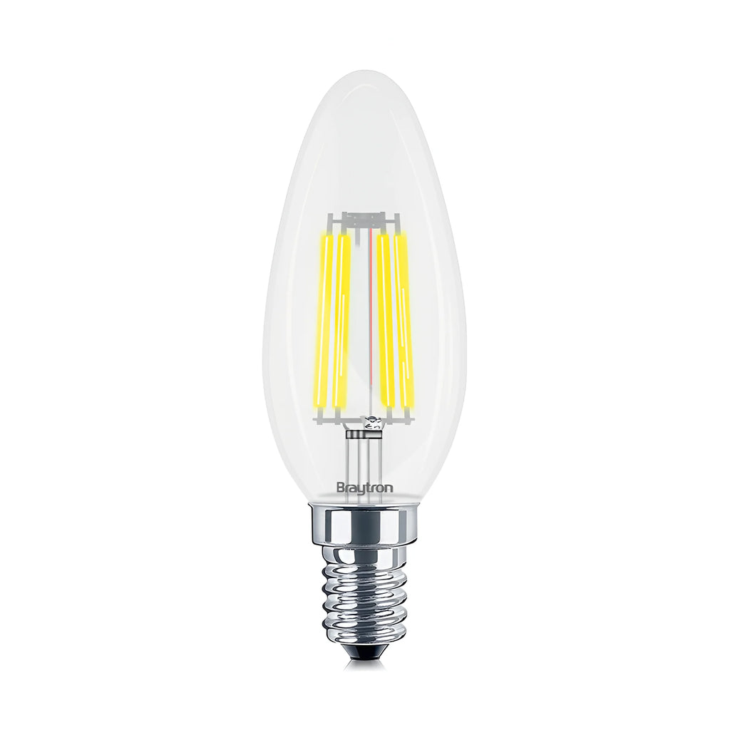Braytron Advance LED Lamp 4W E14 3000K Transparant C35 DIM