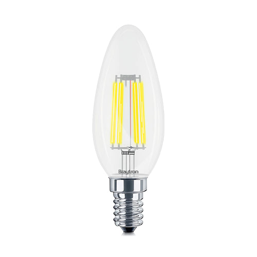 Braytron Advance LED Lamp 4W E14 3000K Transparant C35 DIM