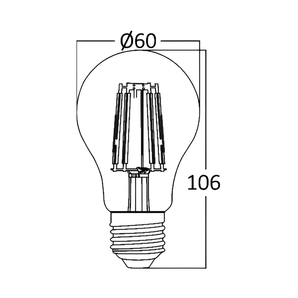 Braytron Advance LED Lamp 7W E27 3000K Transparant A60