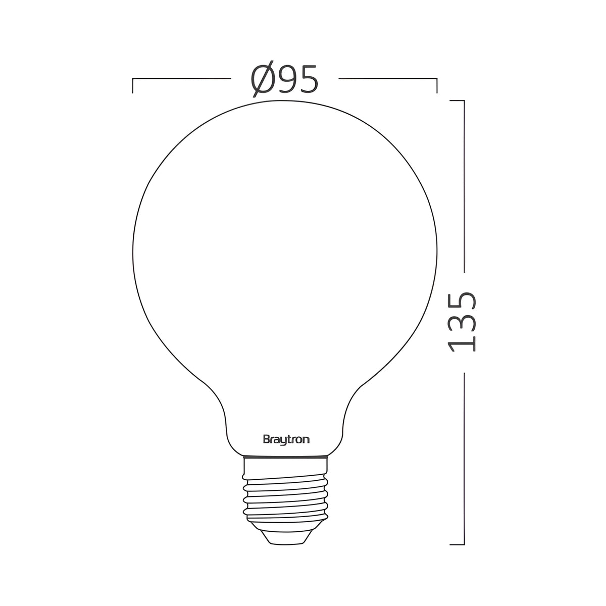 Braytron Advance LED Lamp 7W E27 6500K G95 SFT