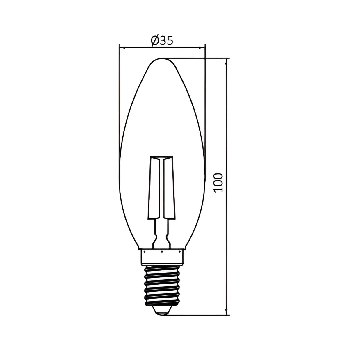 Braytron Advance LED Lamp 4W E14 2200K C35 AMB DIM