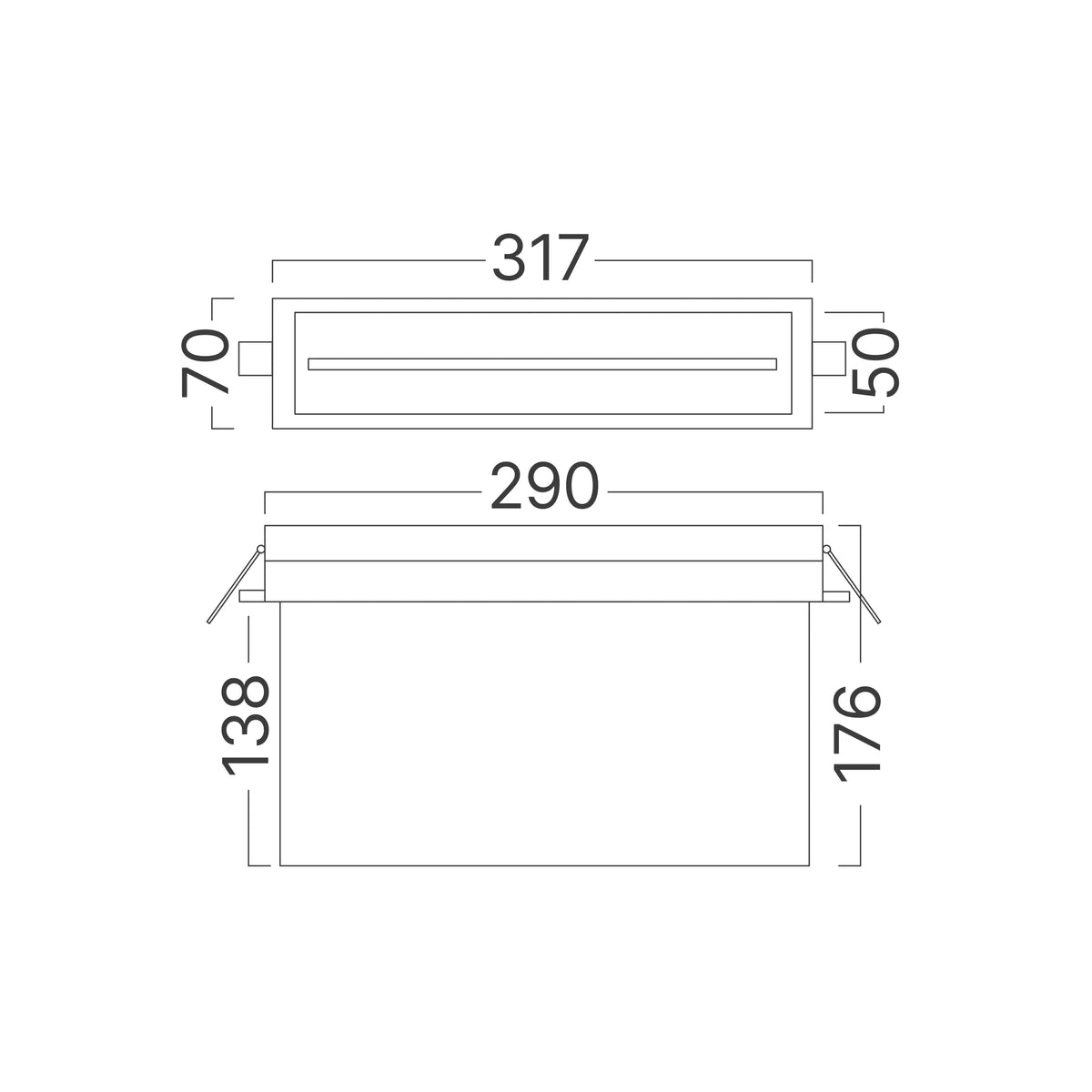 Braytron Exit Nooduitgangverlichting 2W IP20 Wit LED RCS