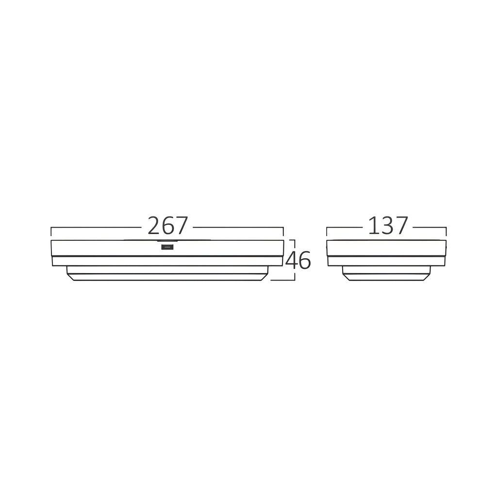 Braytron Bulkhead LED Bulkhead-armatuur 18W IP65 Wit ELP 3IN1