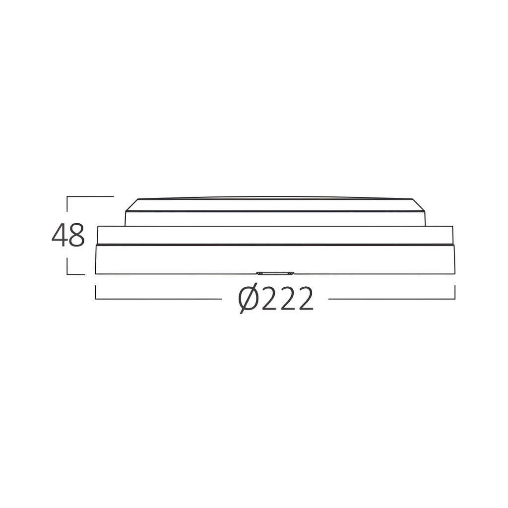 Braytron Bulkhead LED Bulkhead-armatuur 18W IP65 Zwart RND 3IN1