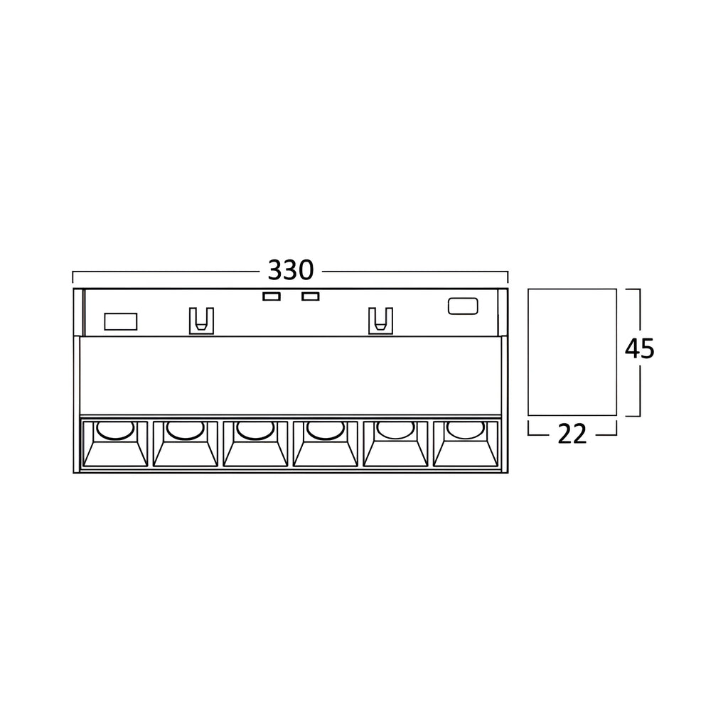 Braytron M20 Magneetrail Lineair 18W 48VDC Zwart LNS330 TUYA LAN