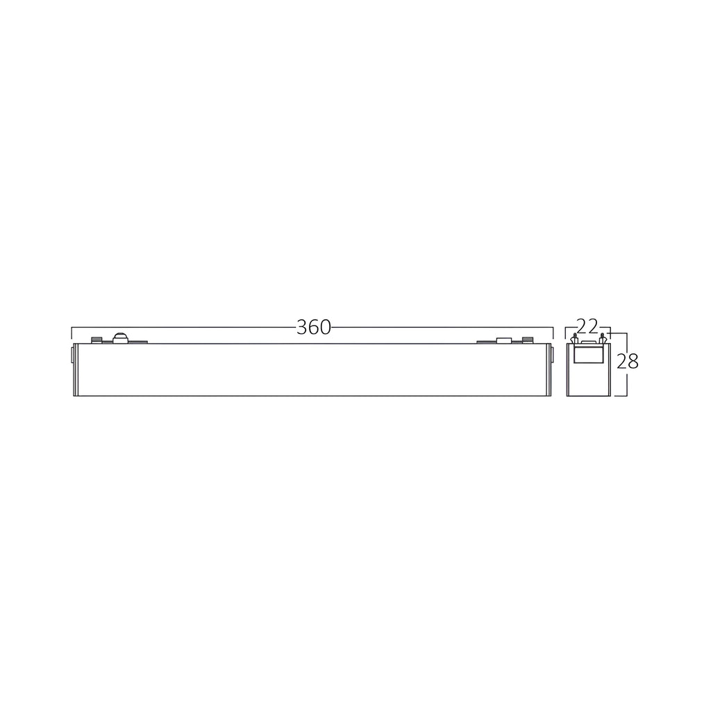 Braytron S20B Magneetrail Lineair 18W 48VDC Zwart LNS330 3IN1