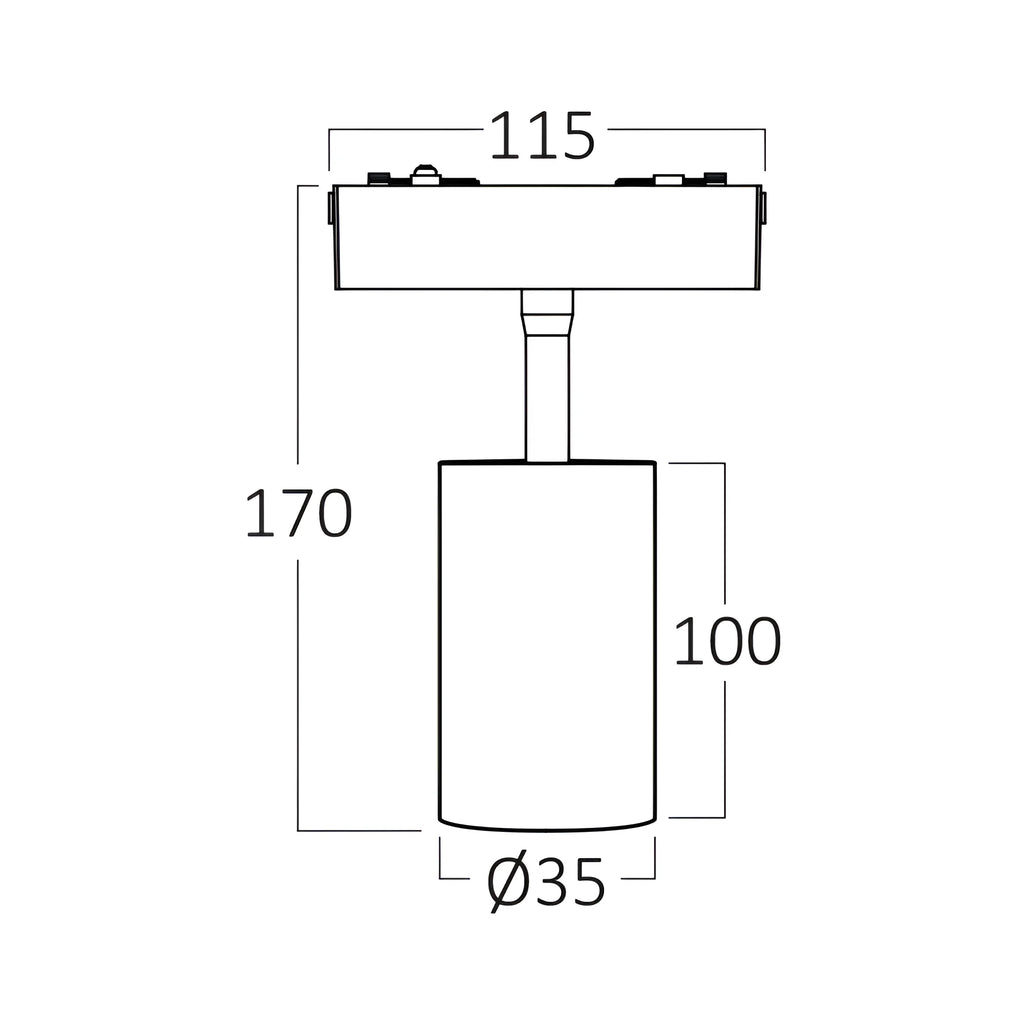 Braytron S20B Magneetrail-armatuur 6W 48VDC Zwart TRC035 3IN1