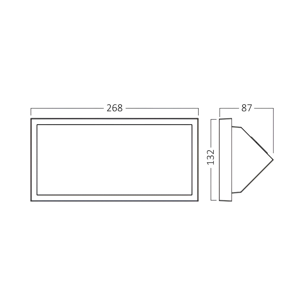 Braytron Napoli Wandlamp 20W IP65 M RND GREY 3IN1