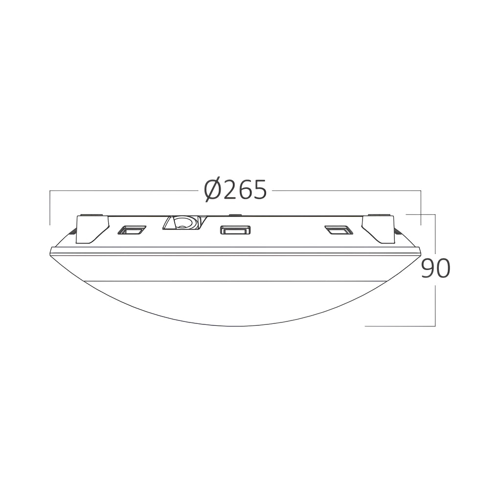 Braytron Napoli Plafondlamp IP65 Wit D270 1xE27 PC