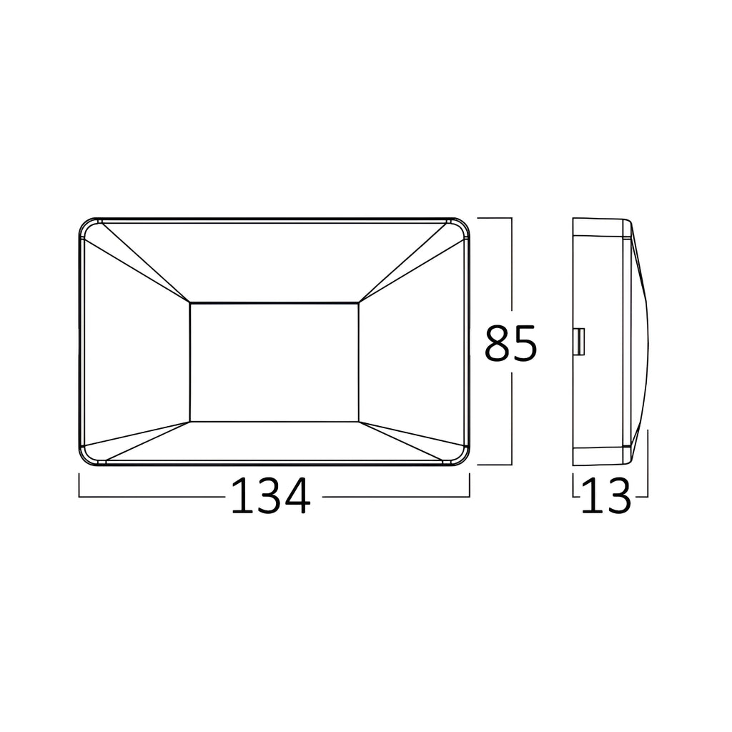 Braytron Vekta Wandlamp 3W IP65 Wit B SQR 3IN1