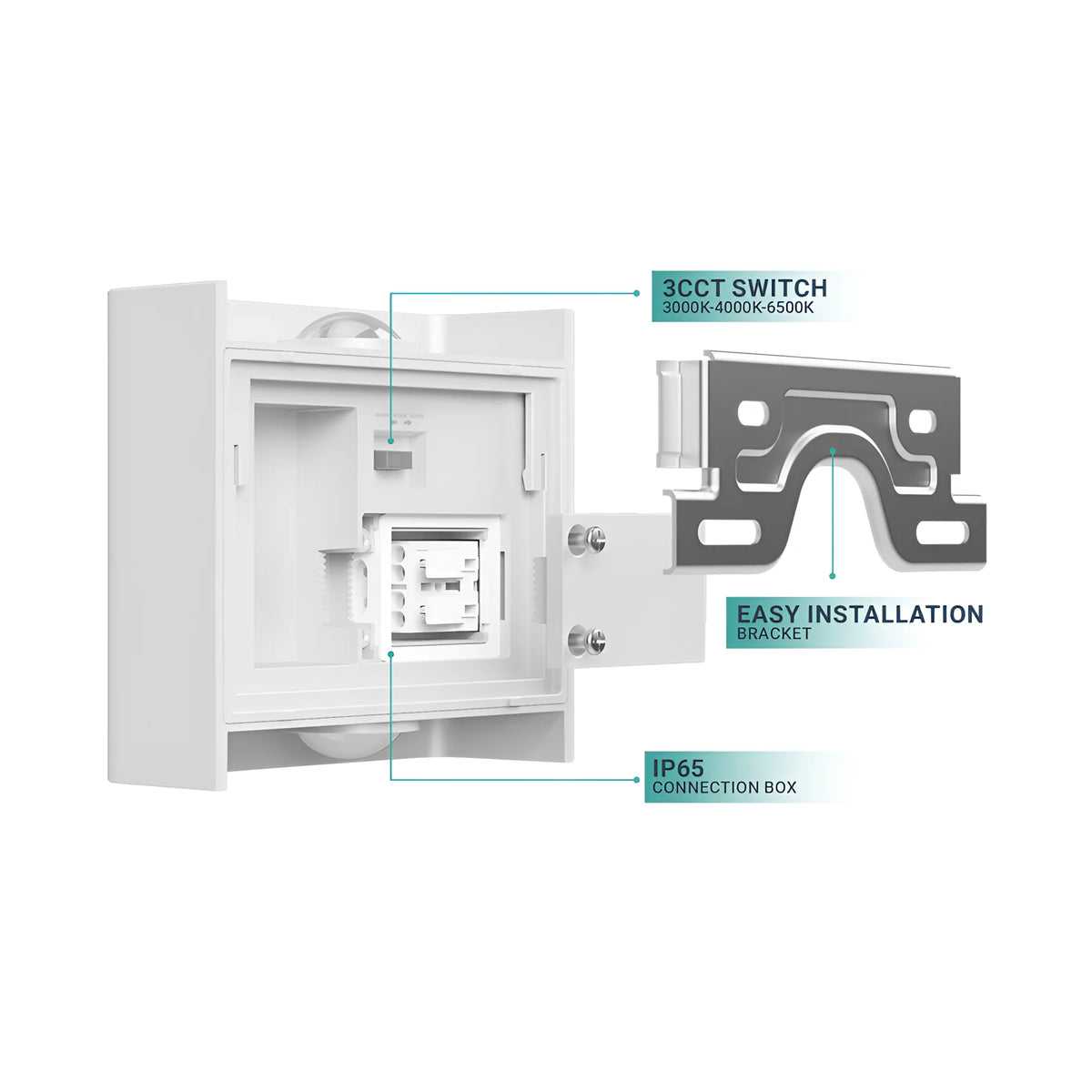 Braytron Vector Wandlamp IP65 Wit B WL 2x1W 3IN1
