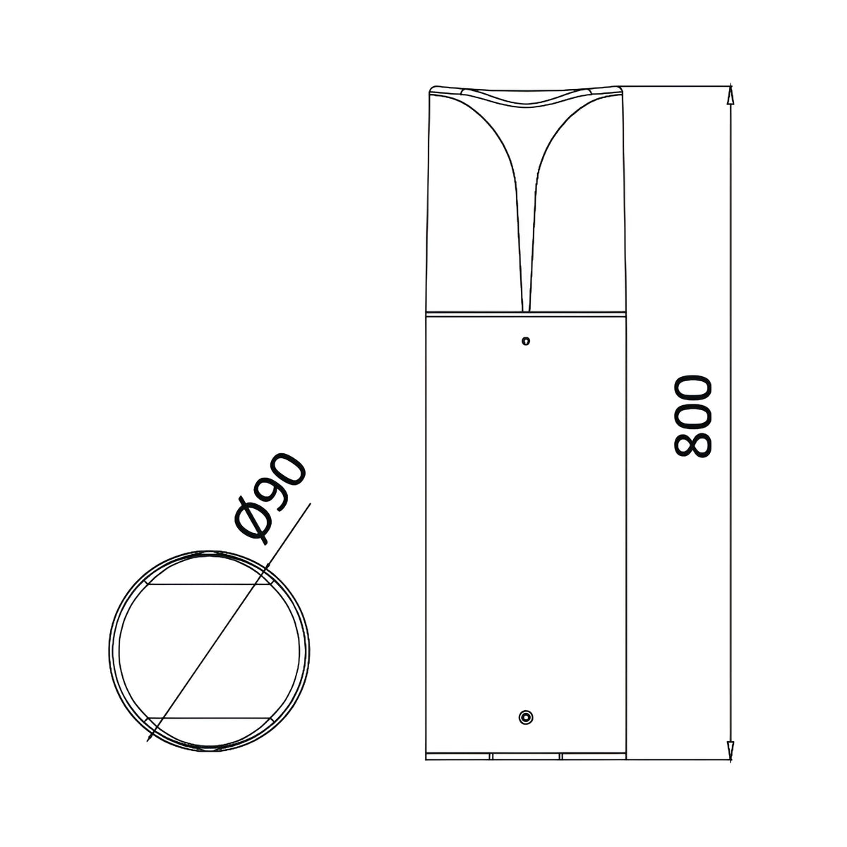 Braytron Milano Sokkellamp IP44 800 1xE27