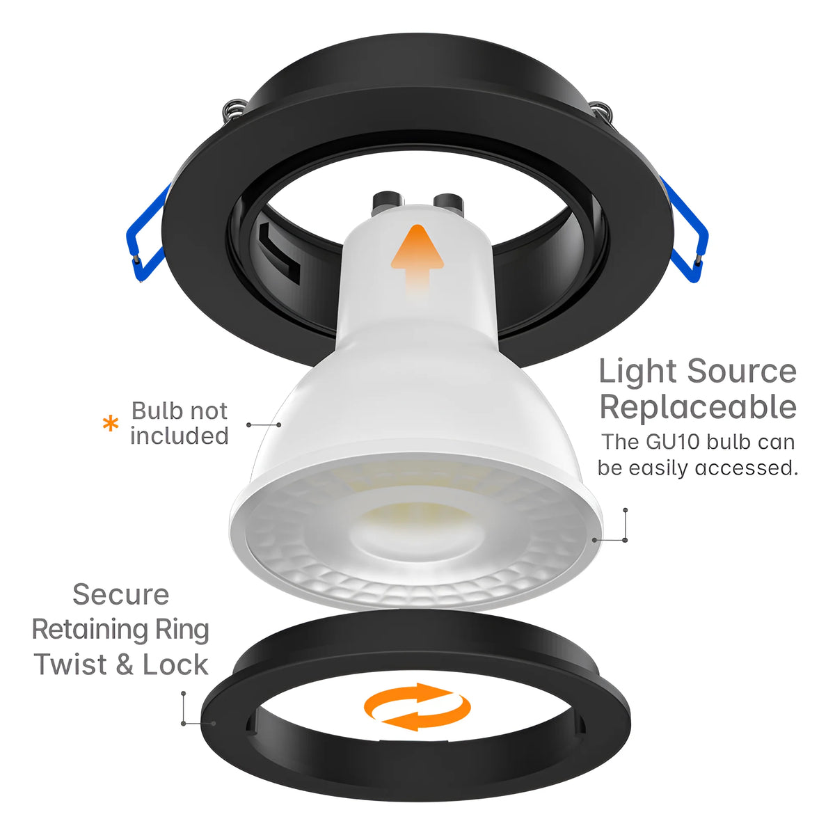 Braytron Mitto LED Spot Zwart AR RND