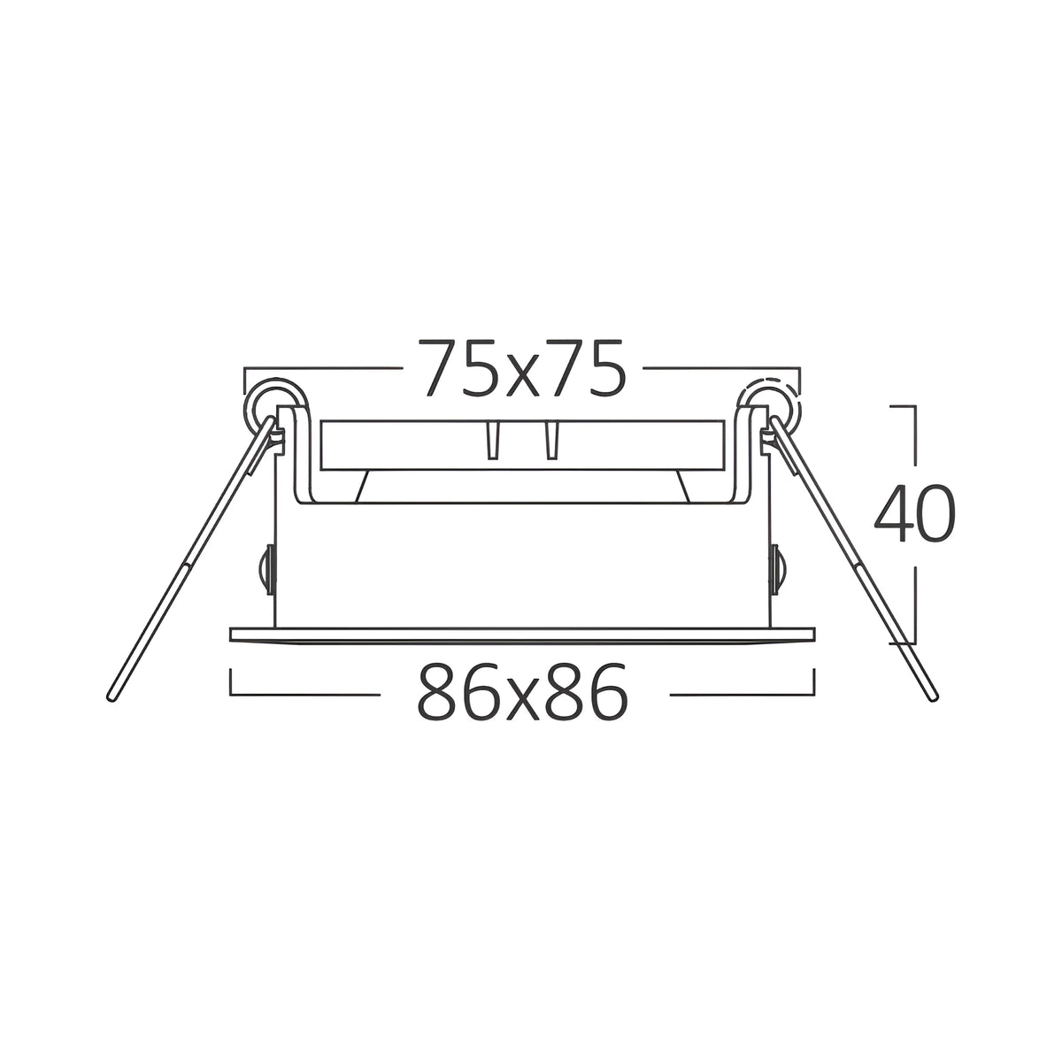 Braytron Tetra LED Spot Zwart CF SQR