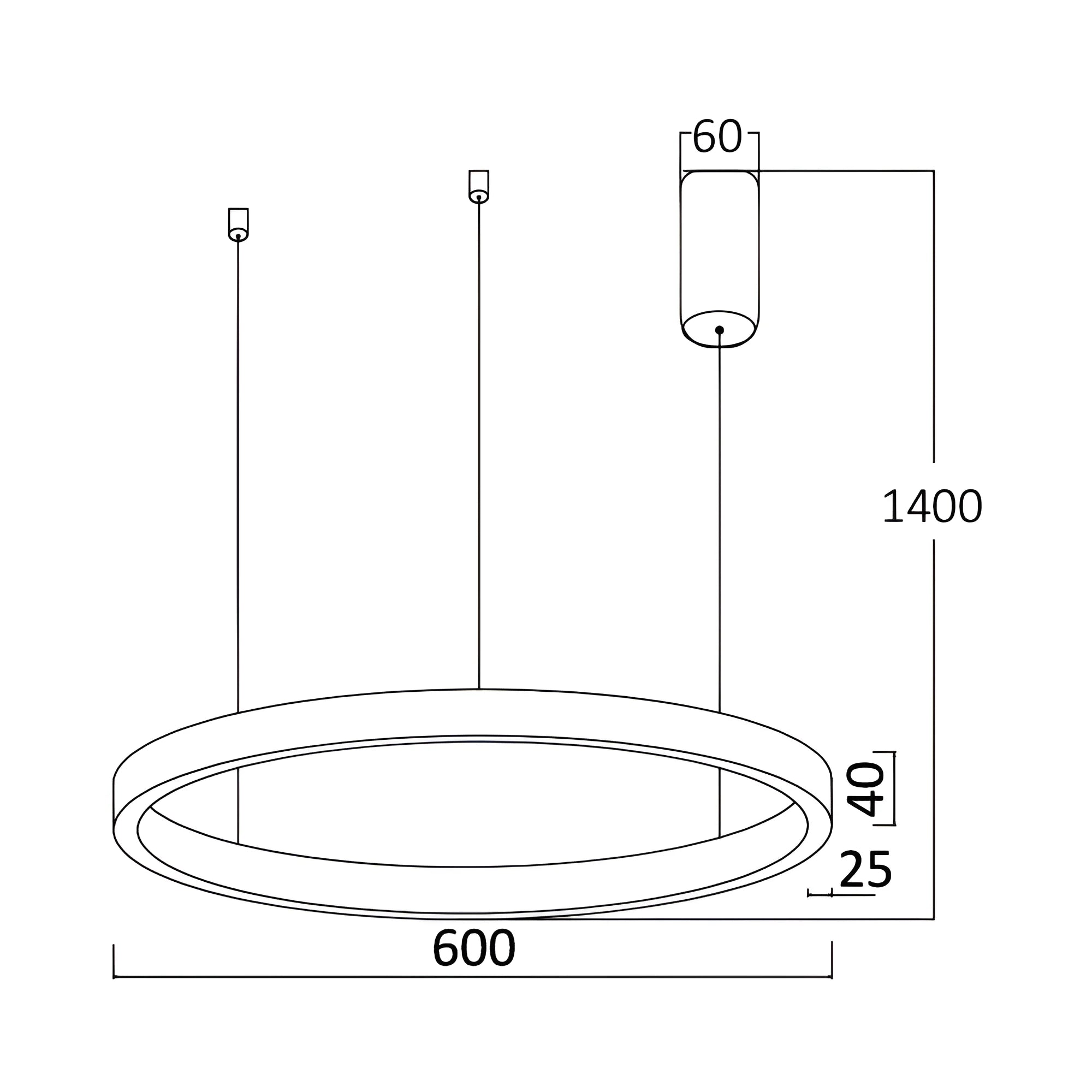 Braytron Lina Plafondlamp 35W Zwart PD 2540 RND 3IN1