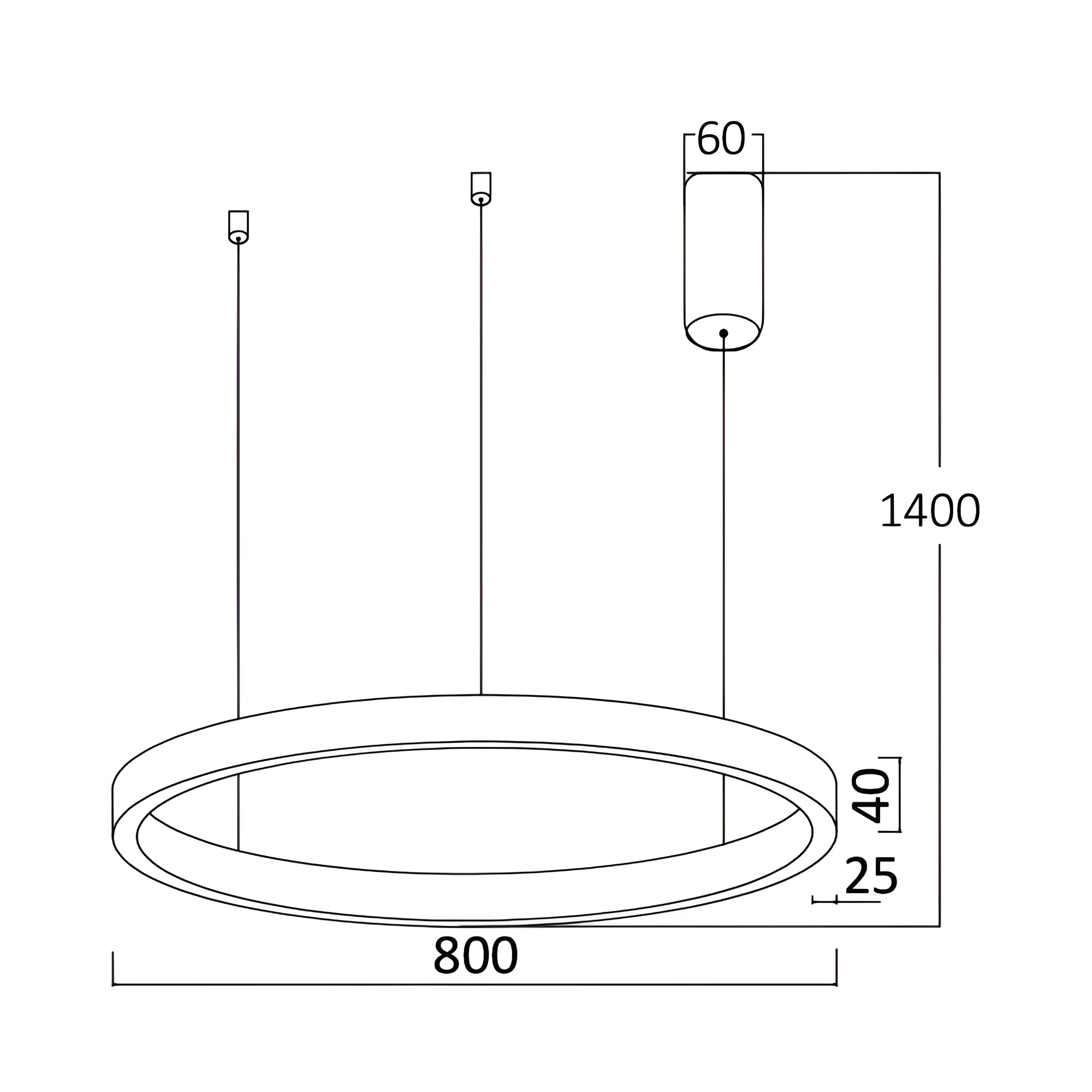 Braytron Lina Plafondlamp 45W Zwart PD 2540 RND 3IN1