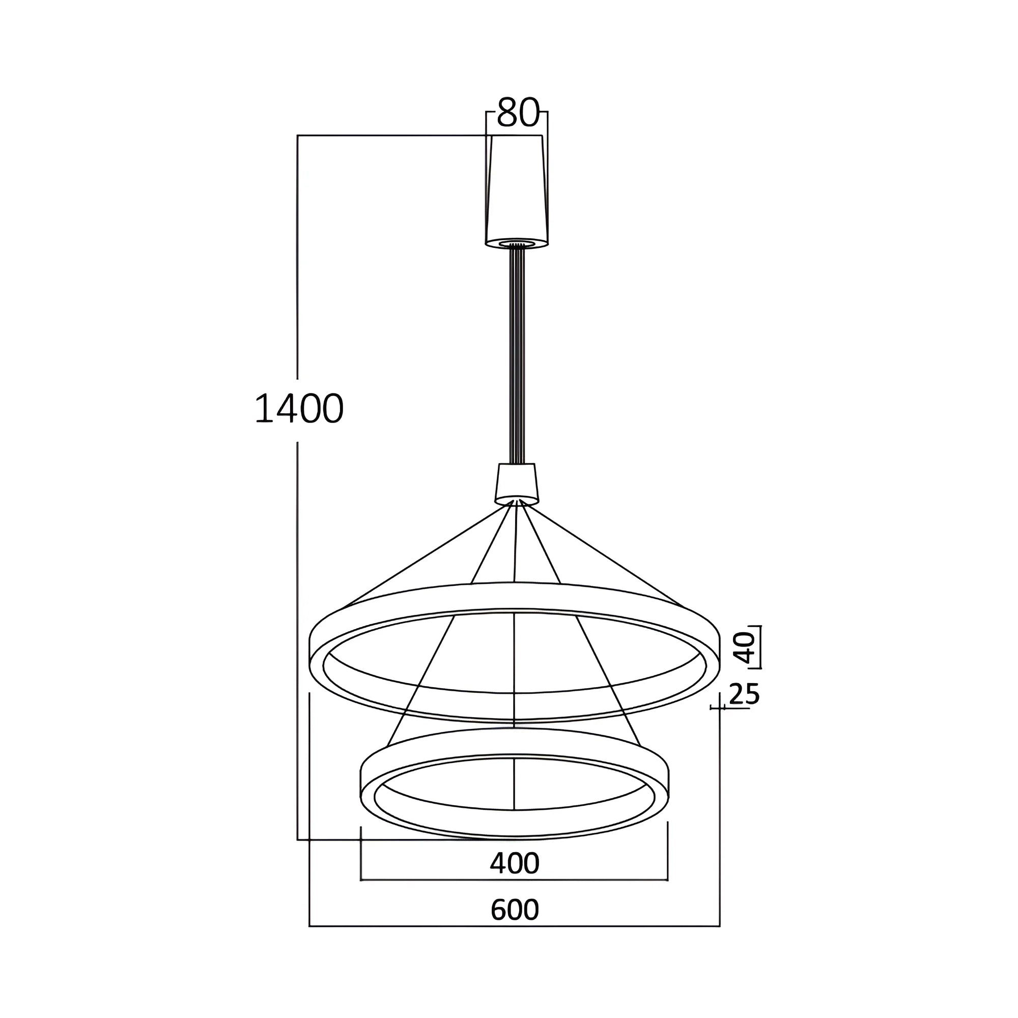 Braytron Lina Plafondlamp 65W Zwart PD 2540 RND 3IN1