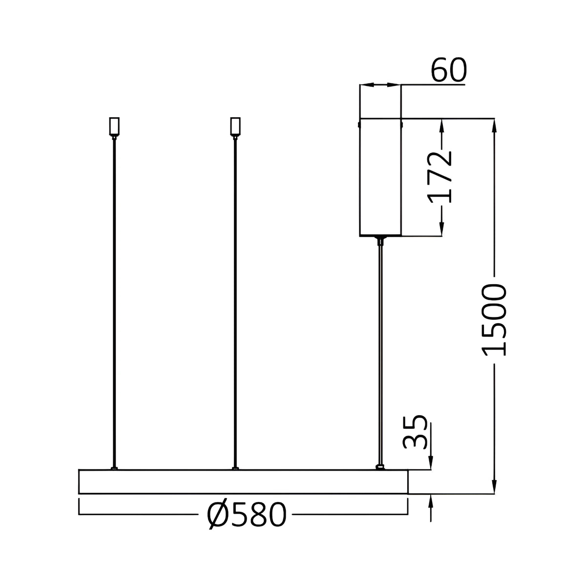 Braytron Bella Plafondlamp 46W IP20 Zwart SLP PD RND 3IN1