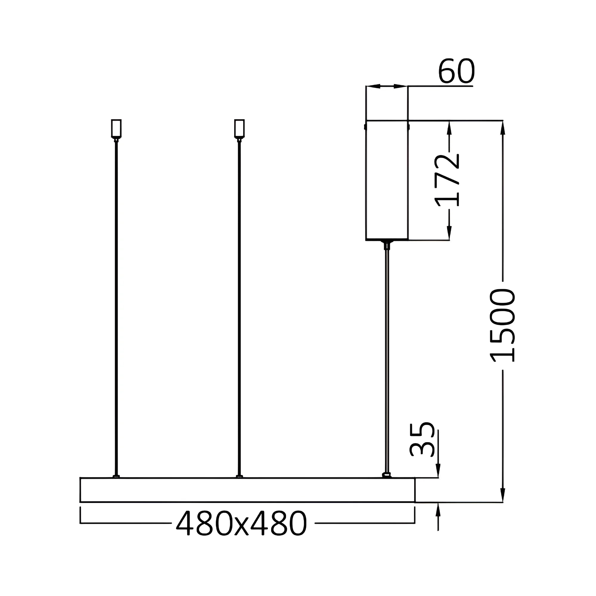 Braytron Bella Plafondlamp 36W IP20 Wit SLP PD SQR 3IN1