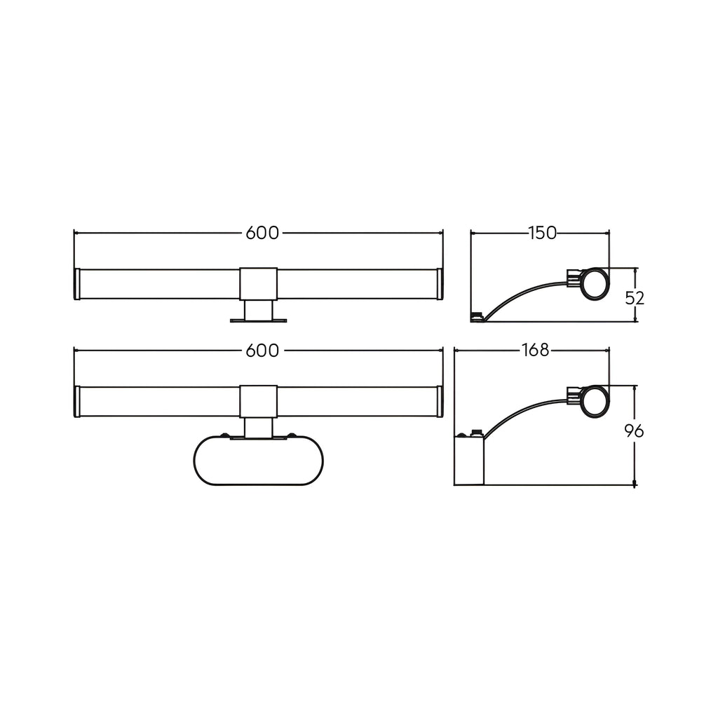 Braytron Lily Spiegellamp 7W 4000K Zwart C 400