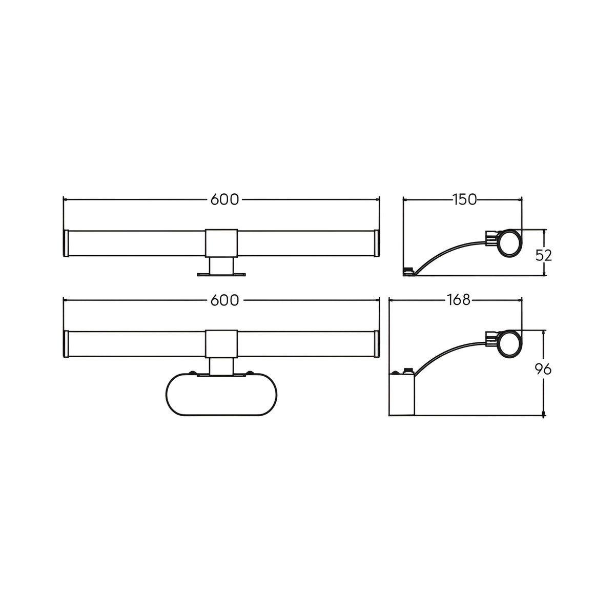 Braytron Lily Spiegellamp 7W 4000K Zwart C 400