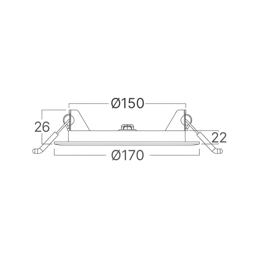 Braytron Smd LED Paneel 12W Zwart CRP RND DIM 8INC 3IN1