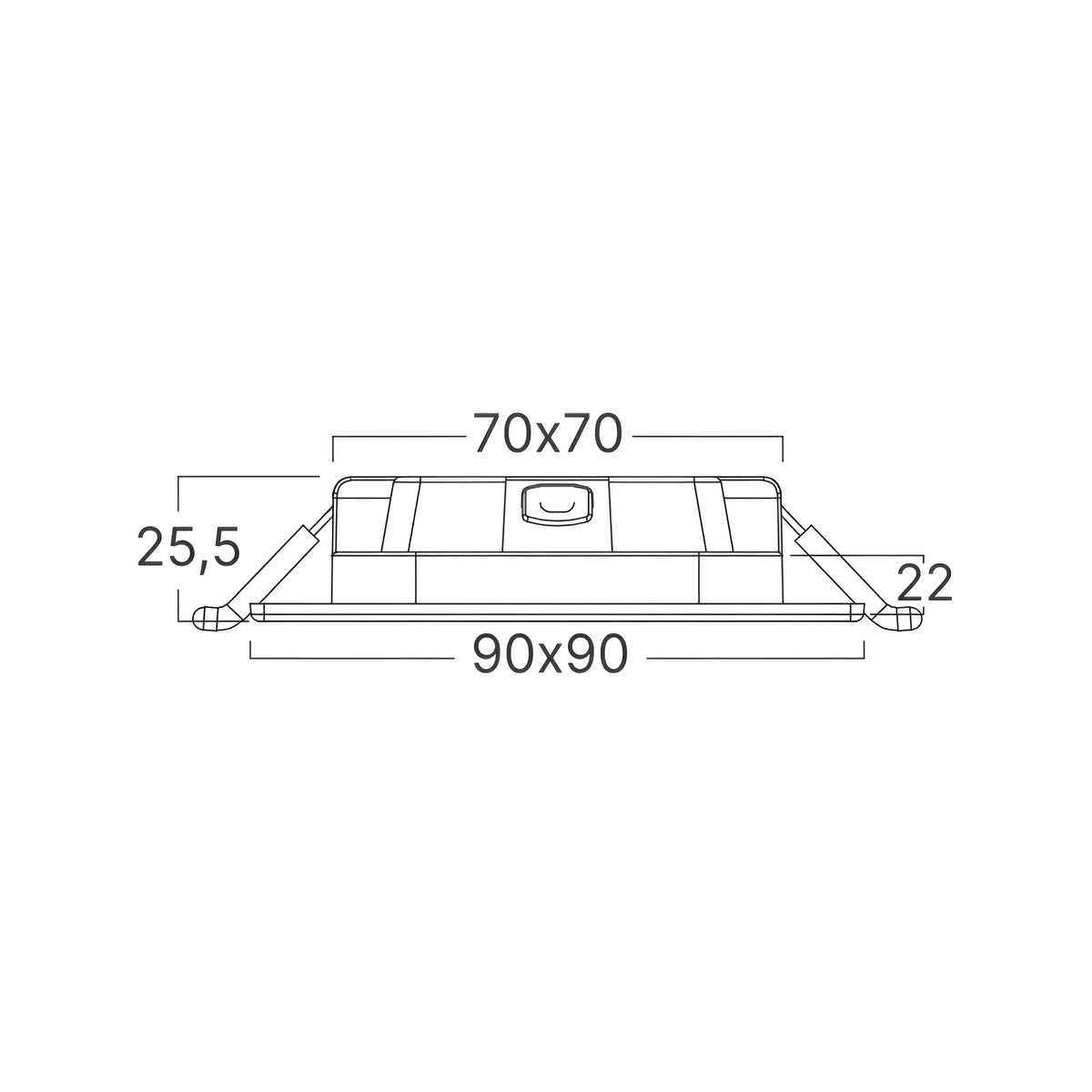 Braytron Smd LED Paneel 3W Zwart CSP SQR 3INC 3IN1