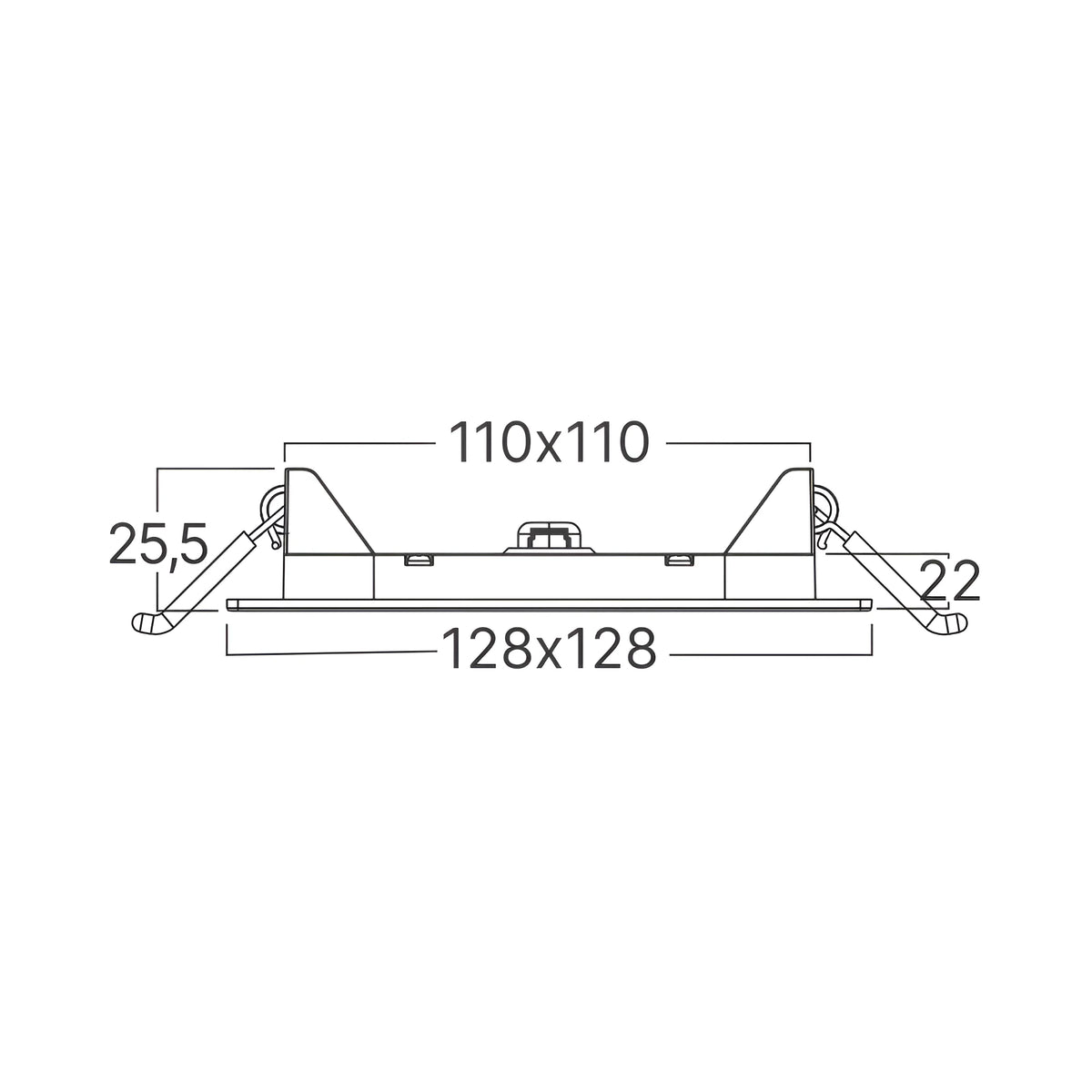 Braytron Smd LED Paneel 6W Wit CSP SQR 4INC 3IN1