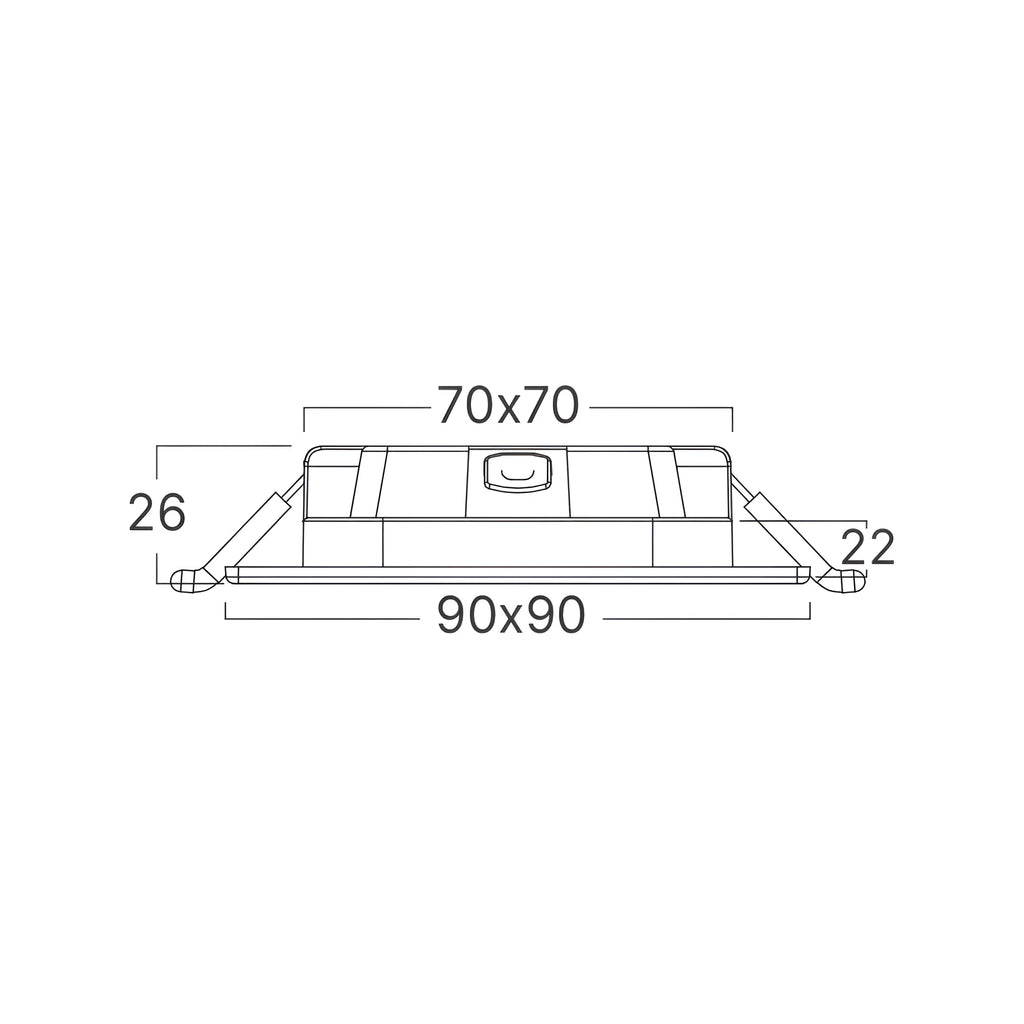 Braytron Smd LED Paneel 4W Zwart CSP SQR DIM 3INC 3IN1