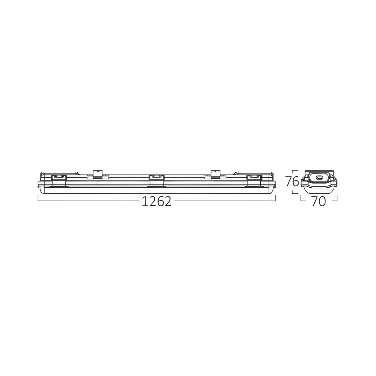 Braytron Aqualine Waterdichte Armatuur IP65 1X 1.2MT SG ABS+PC