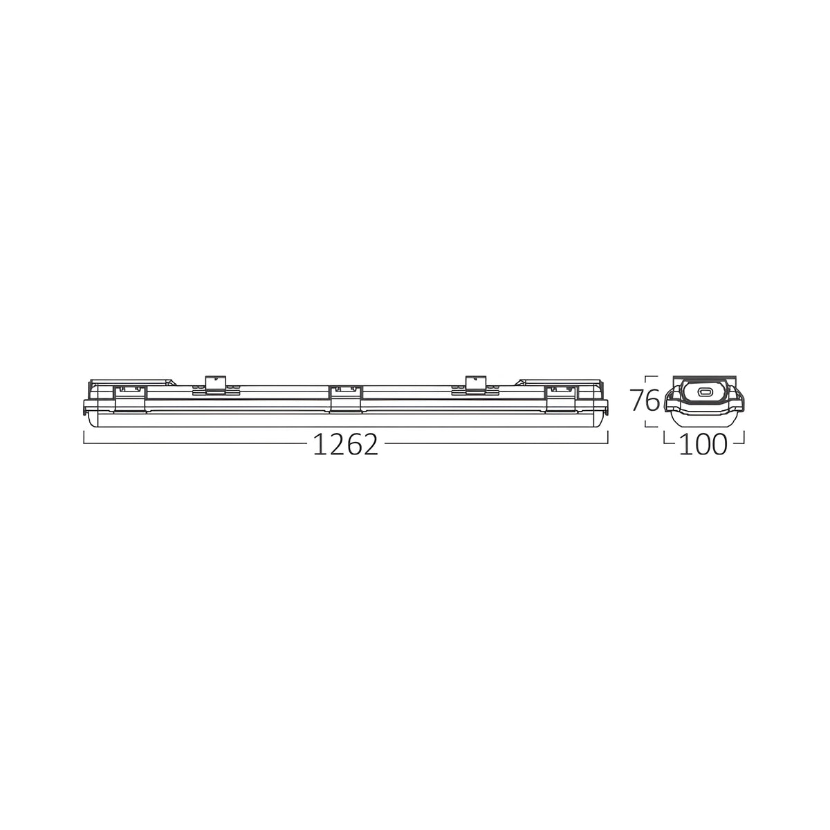 Braytron Aqualine Waterdichte Armatuur IP65 2X 1.2MT SG ABS+PC