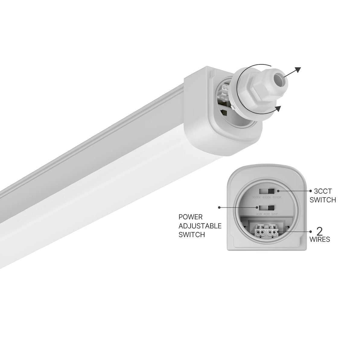 Braytron Multiline Waterdichte Armatuur 50W IP65 A 1.2MT 3IN1 3PW