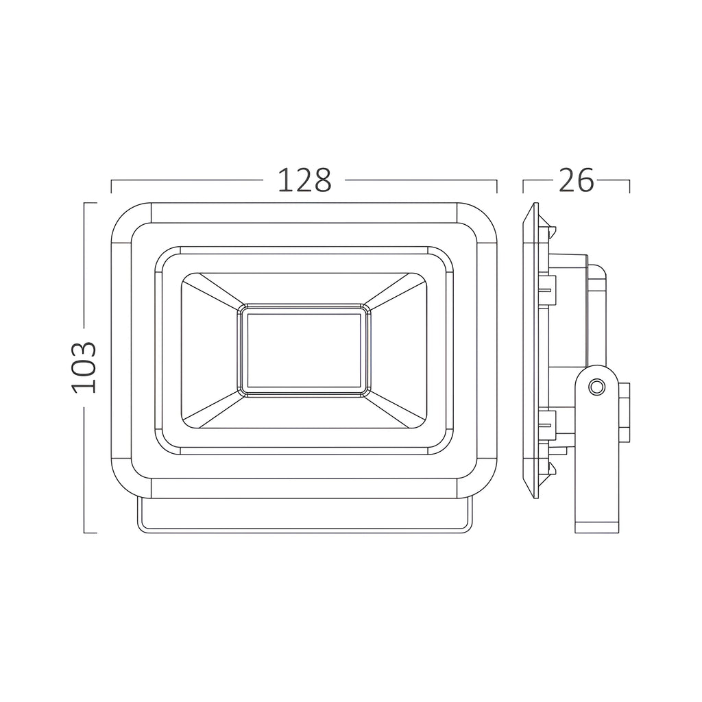 Braytron Flood LED Schijnwerper 20W 4000K IP65 Zwart SF