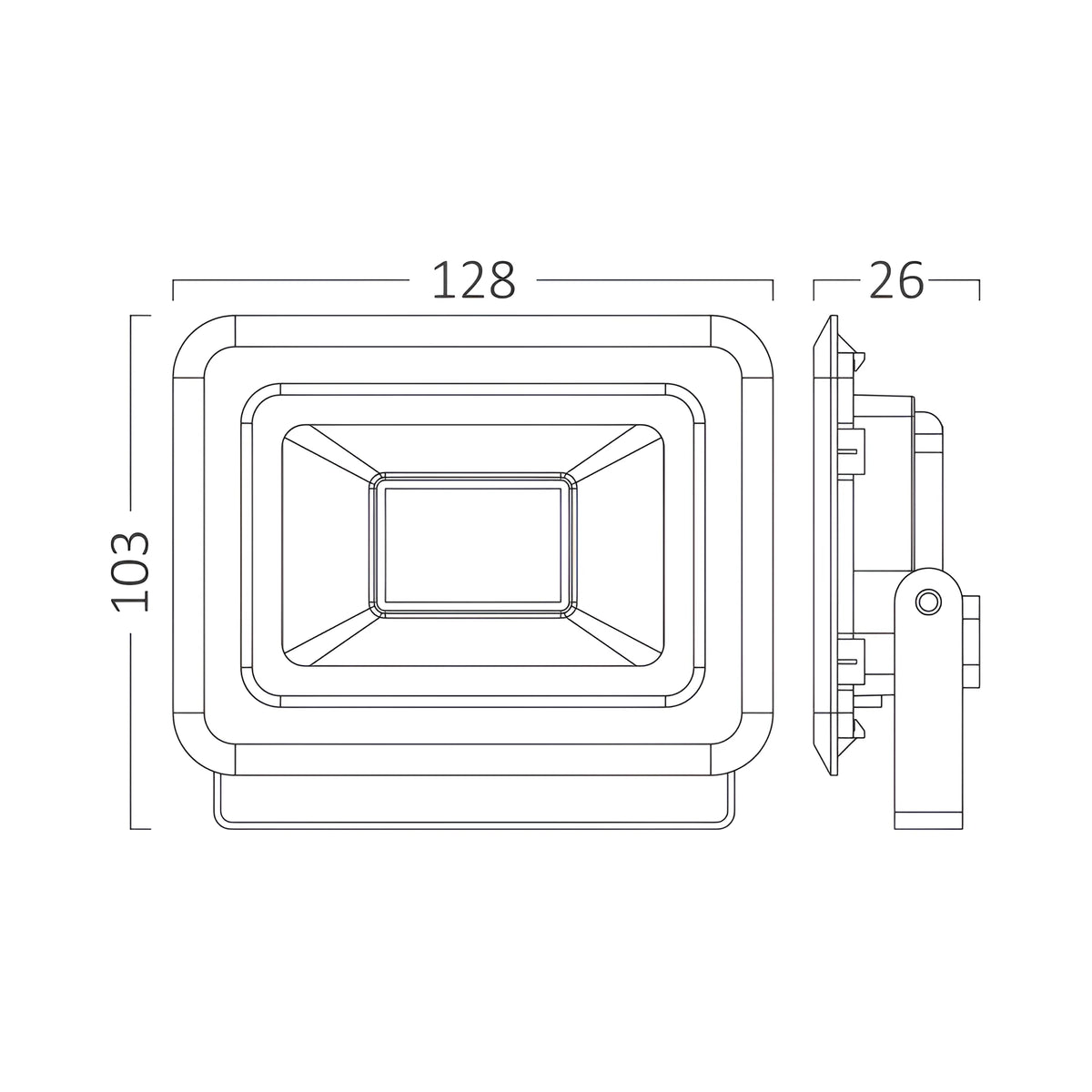 Braytron Flood LED Schijnwerper 20W 4000K IP65 Zwart SF