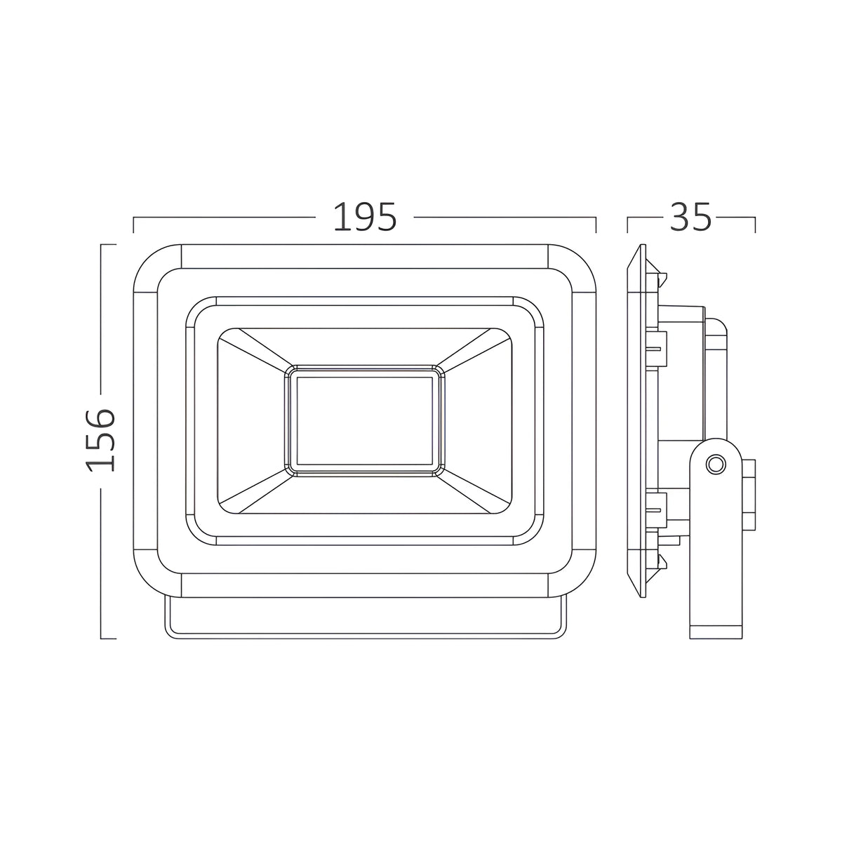 Braytron Flood LED Schijnwerper 50W 4000K IP65 Zwart SF