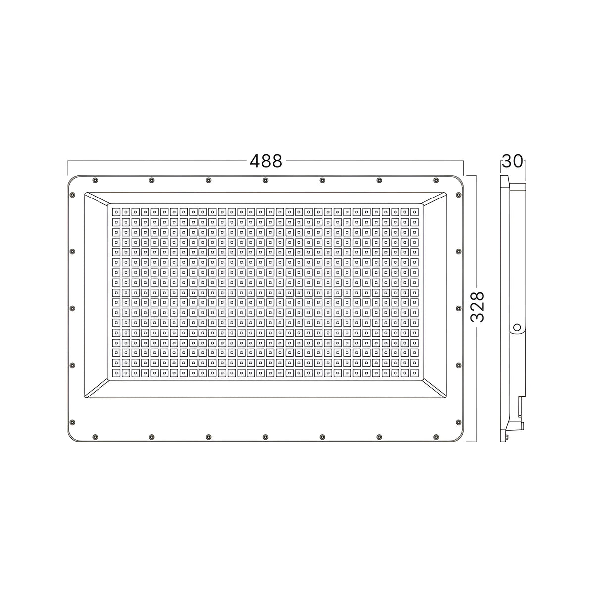 Braytron Flood LED Schijnwerper 400W IP65 Grijs PF 3IN1