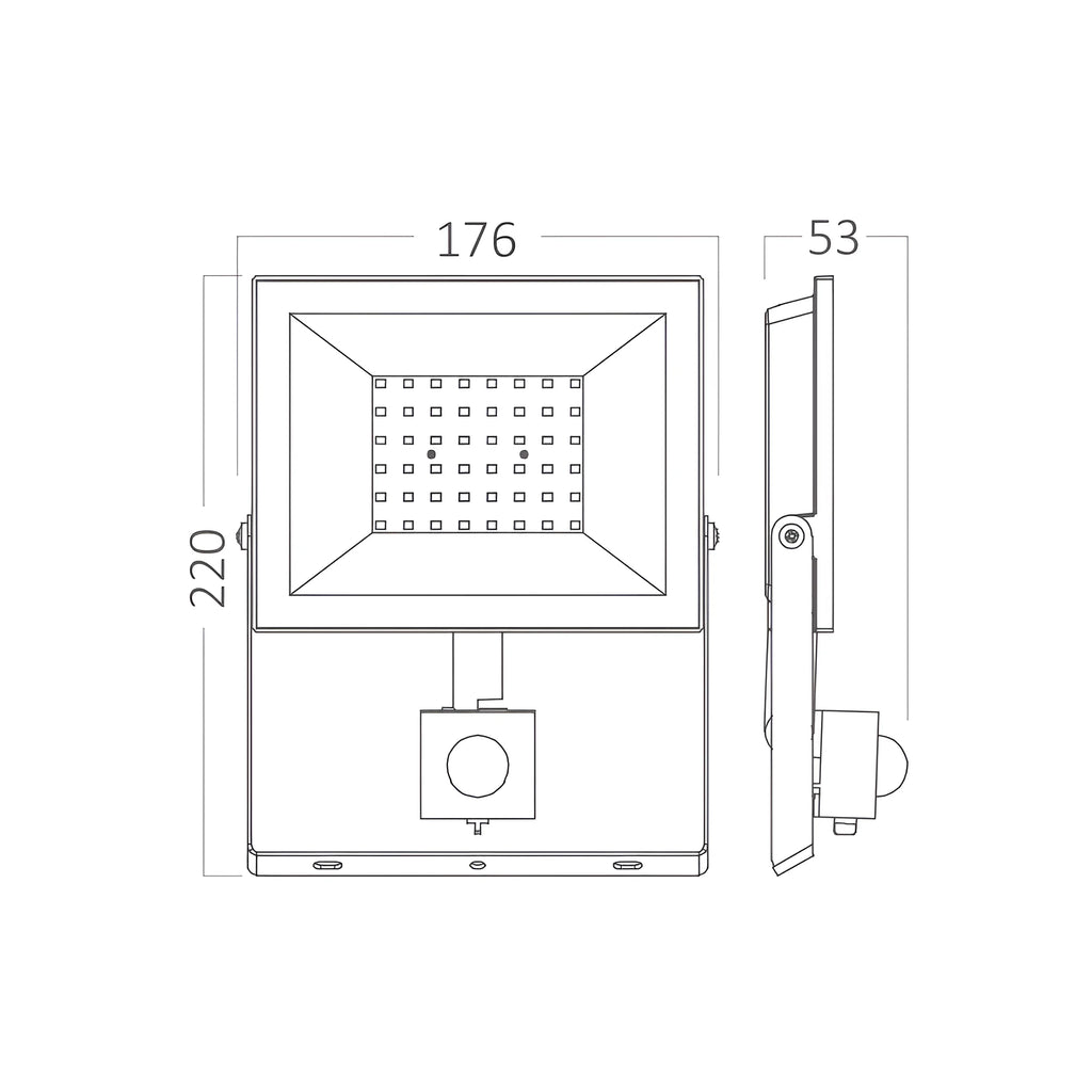 Braytron Flood LED Schijnwerper 50W 6500K IP54 Zwart CF SNS