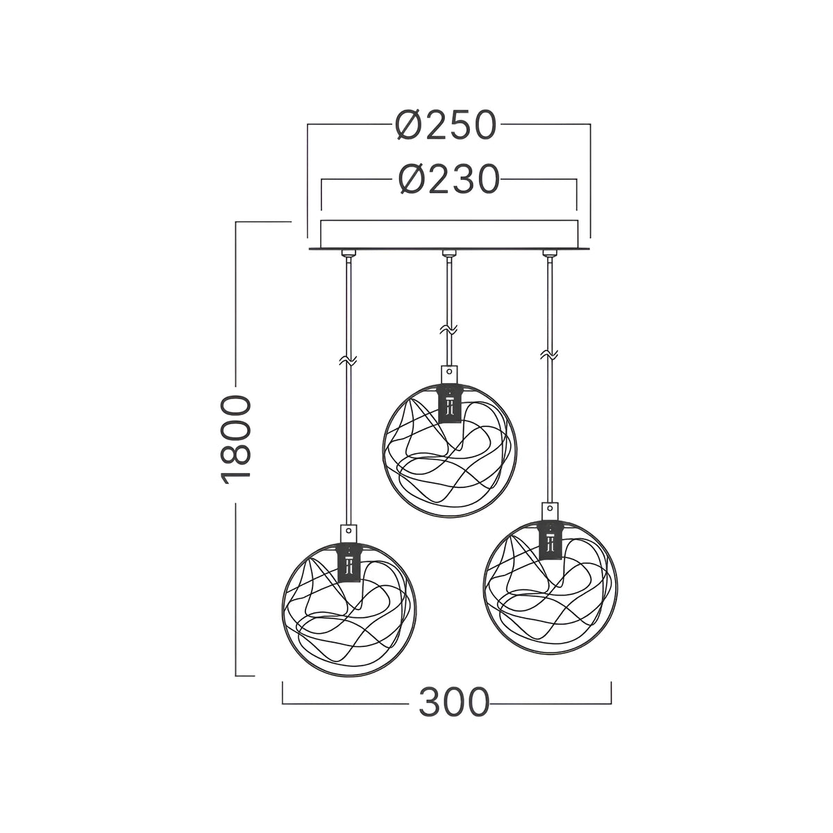 Braytron S002R Hanglamp Goud 3H 3xG9