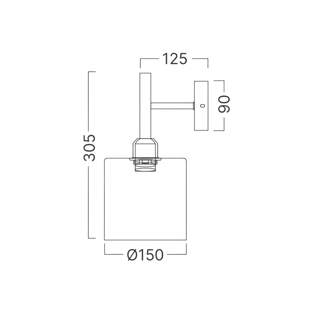 Braytron S007W Wandlamp 1H 1xE27 SMK
